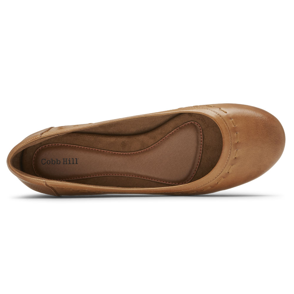 Rockport Womens Flats Brown - Cobb Hill Maiika Ballet - UK 832-GXKAFQ